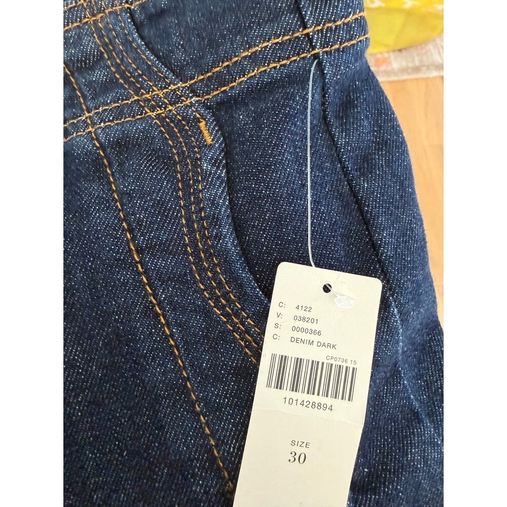 Maeve Anthropologie Scallop Edge High Rise Wide Leg Jeans Dark Denim Size 30 NWT - Picture 6 of 11